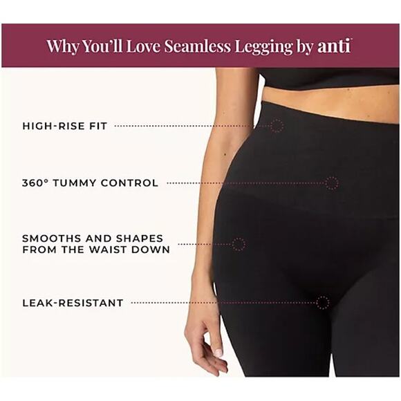 QVC Anti x Proof Dark Navy Leak Resistant High Waist Seamless Workout Leggings - Picture 9 of 11